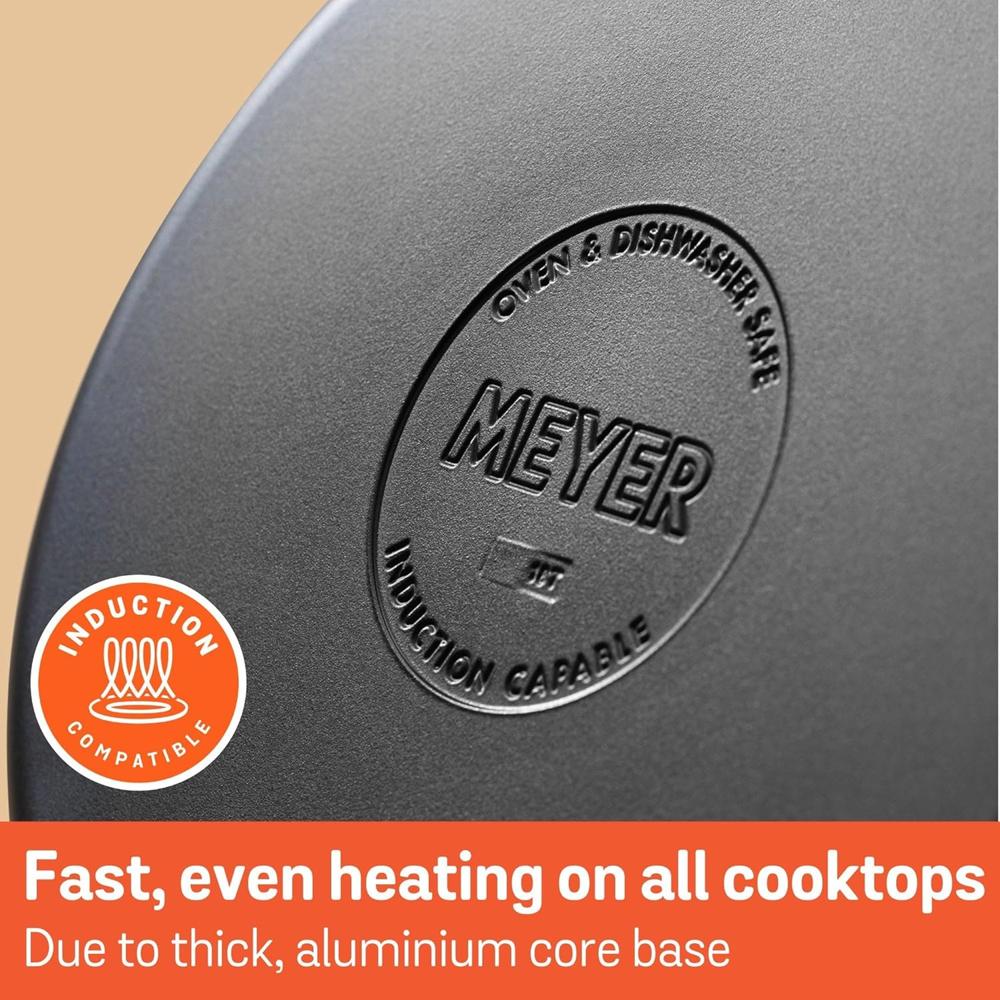 Meyer Accent Series Stainless Steel Dutch Oven|Cooking&Serving Casserole Pan With Ergonomic Grip Silicone Handles|Gas&Induction Compatible,6.5 Liters ,Polished 70614