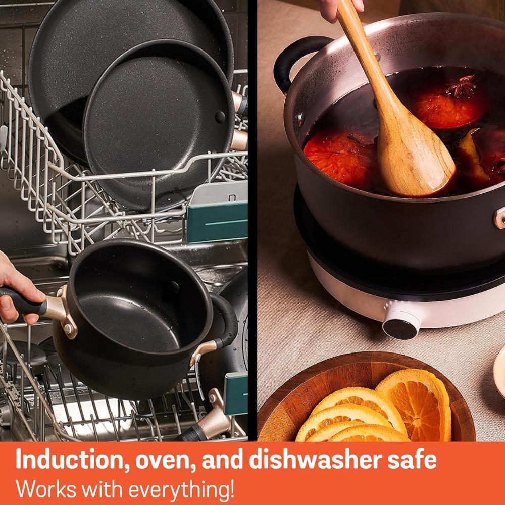 Meyer Accent Series Stainless Steel Dutch Oven|Cooking&Serving Casserole Pan With Ergonomic Grip Silicone Handles|Gas&Induction Compatible,6.5 Liters ,Polished 70614