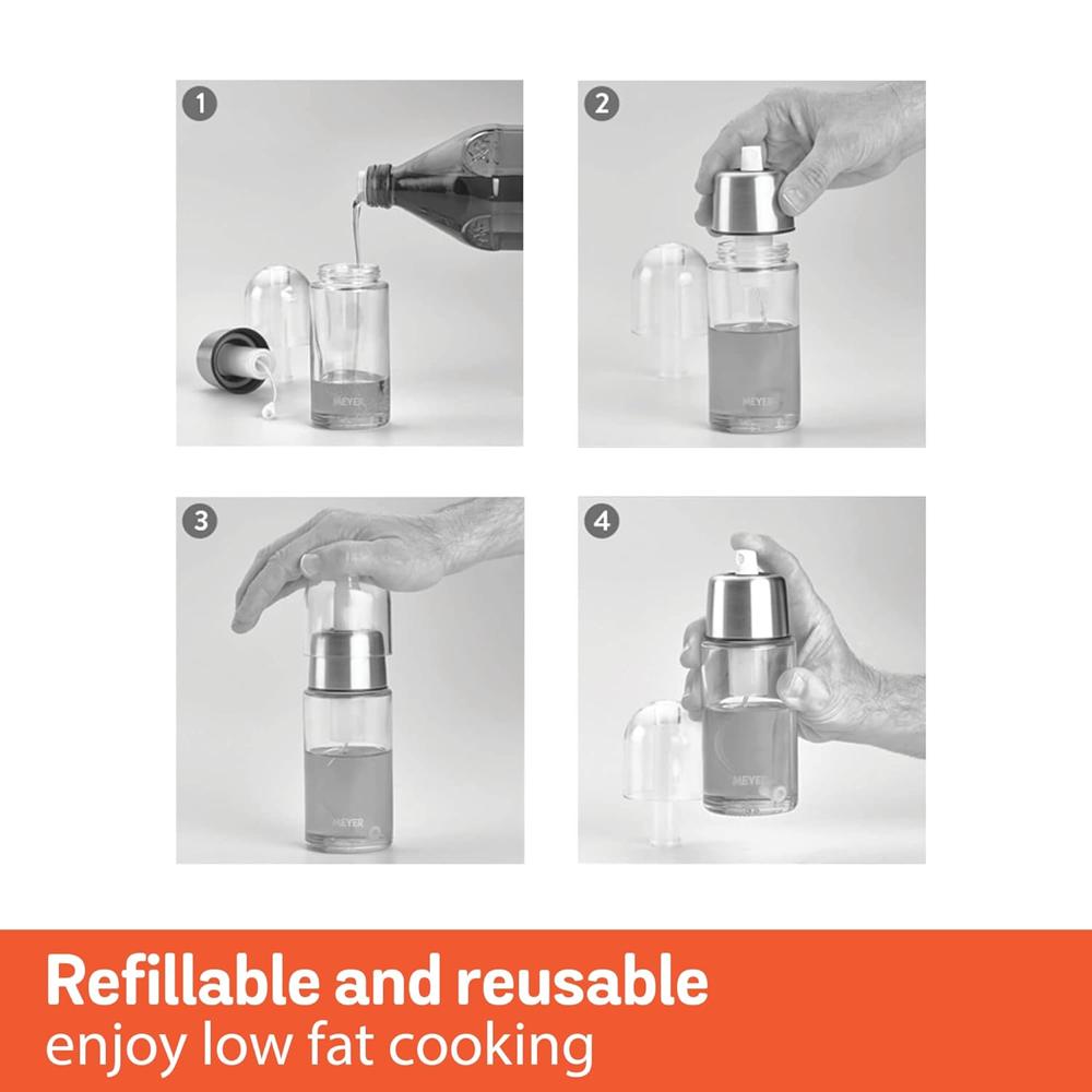 Meyer Plastic Kitchen Hacks Oil Sprayer, 170ml, Silver 47979