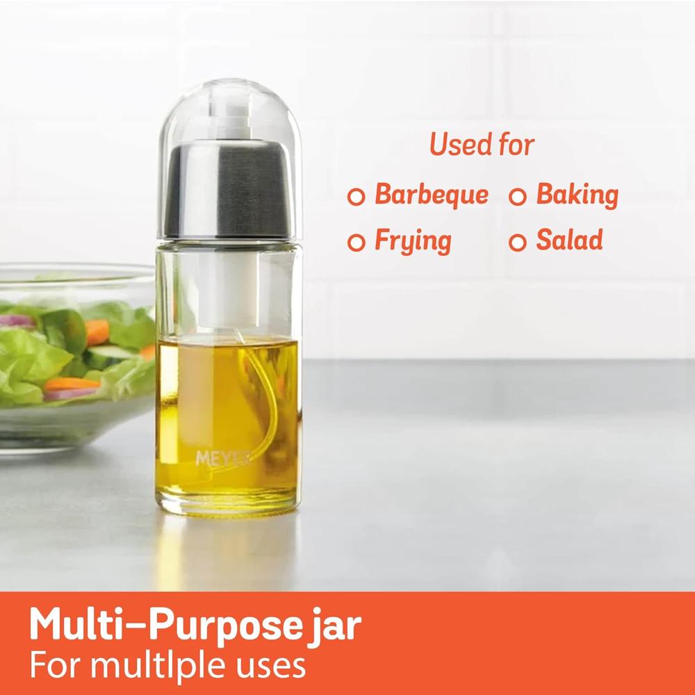 Meyer Plastic Kitchen Hacks Oil Sprayer, 170ml, Silver 47979