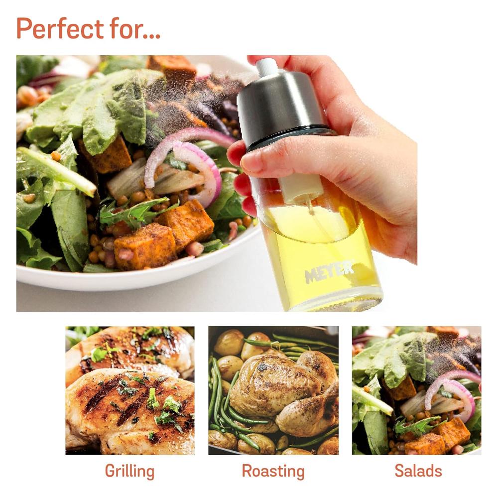 Meyer Plastic Kitchen Hacks Oil Sprayer, 170ml, Silver 47979