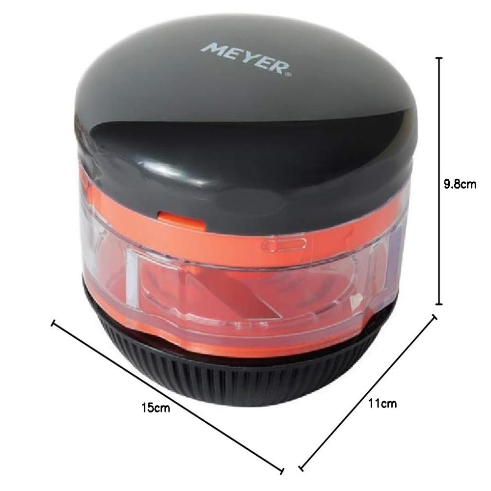 Meyer Kitchen Hacks Mini Handy Chopper, Vegetable Cutter & Slicer, All-in-One Cutting Machine for Home Cooking, Onion Chopper, 125Ml, Orange 48096