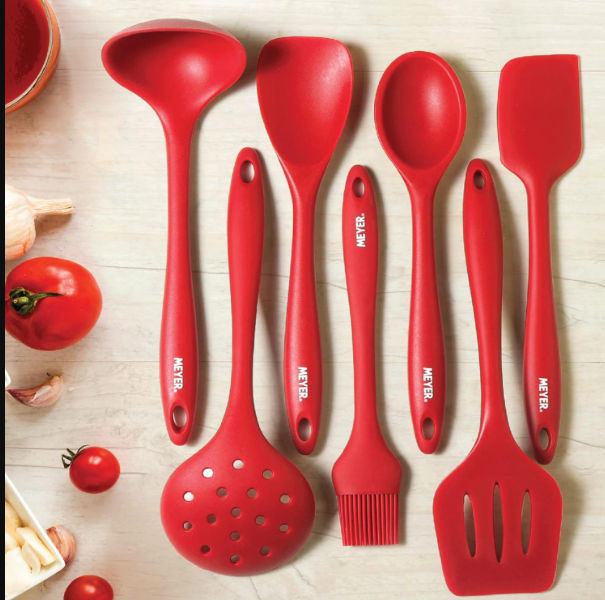 Meyer Silicone Spatulla | Silicone Accessories. for Cooking | Palta Big Size | Kitchen Tools | Spatula for Kitchen | Spatula for Non Stick Pan, Red 47845 