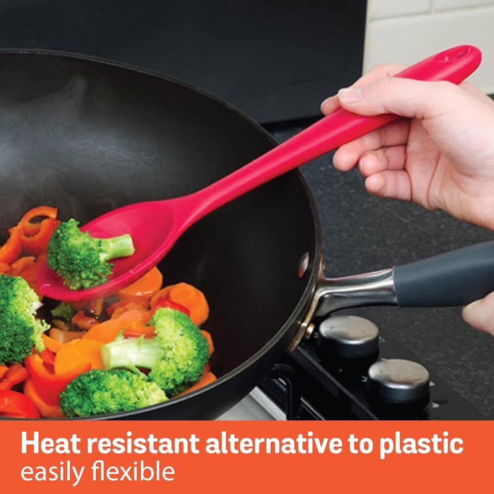 Meyer Silicone Non-Stick Heat Resistant Kitchen Utensil | Silicon Spoon for Cooking and Serving Red 47844