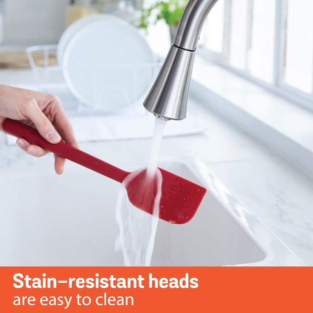 Meyer Silicone Non-Stick Heat Resistant Kitchen Utensil | Silicon Spoon for Cooking and Serving Red 47844