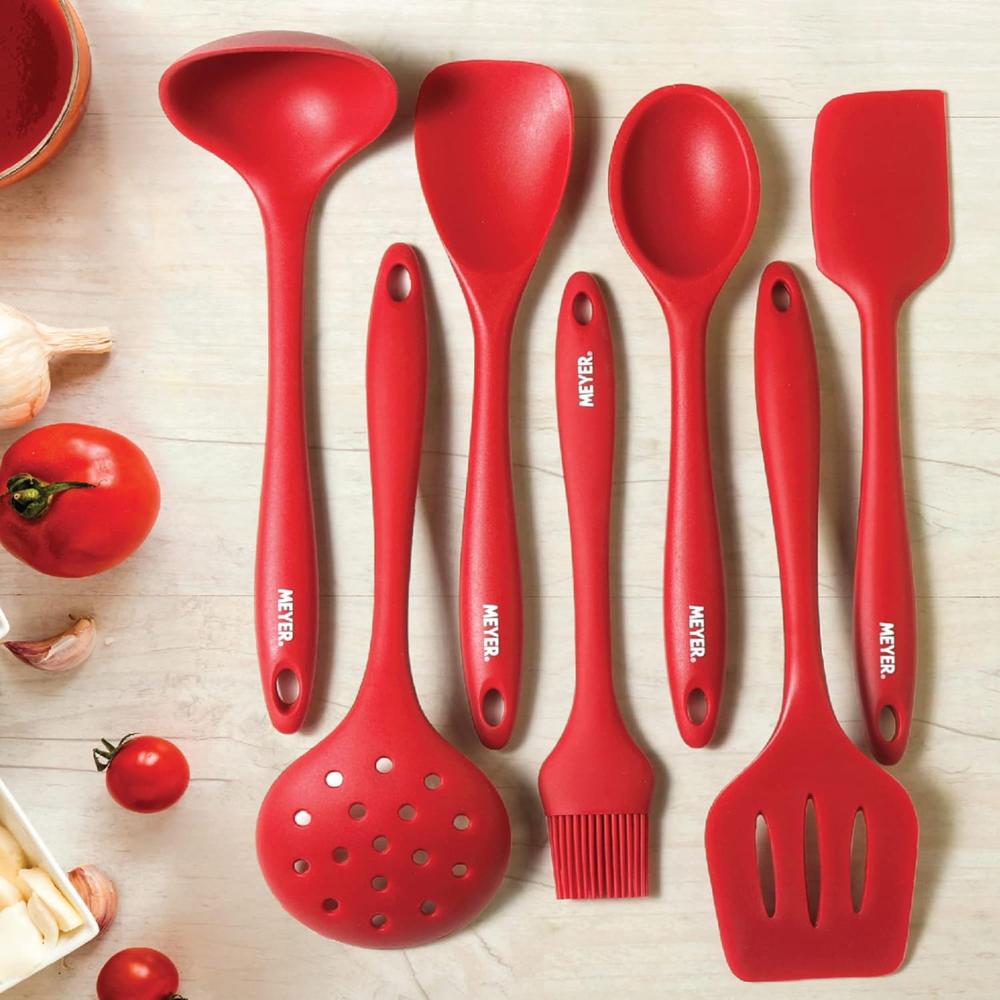 Meyer Silicone Non-Stick Heat Resistant Kitchen Utensil | Silicon Spoon for Cooking and Serving Red 47844