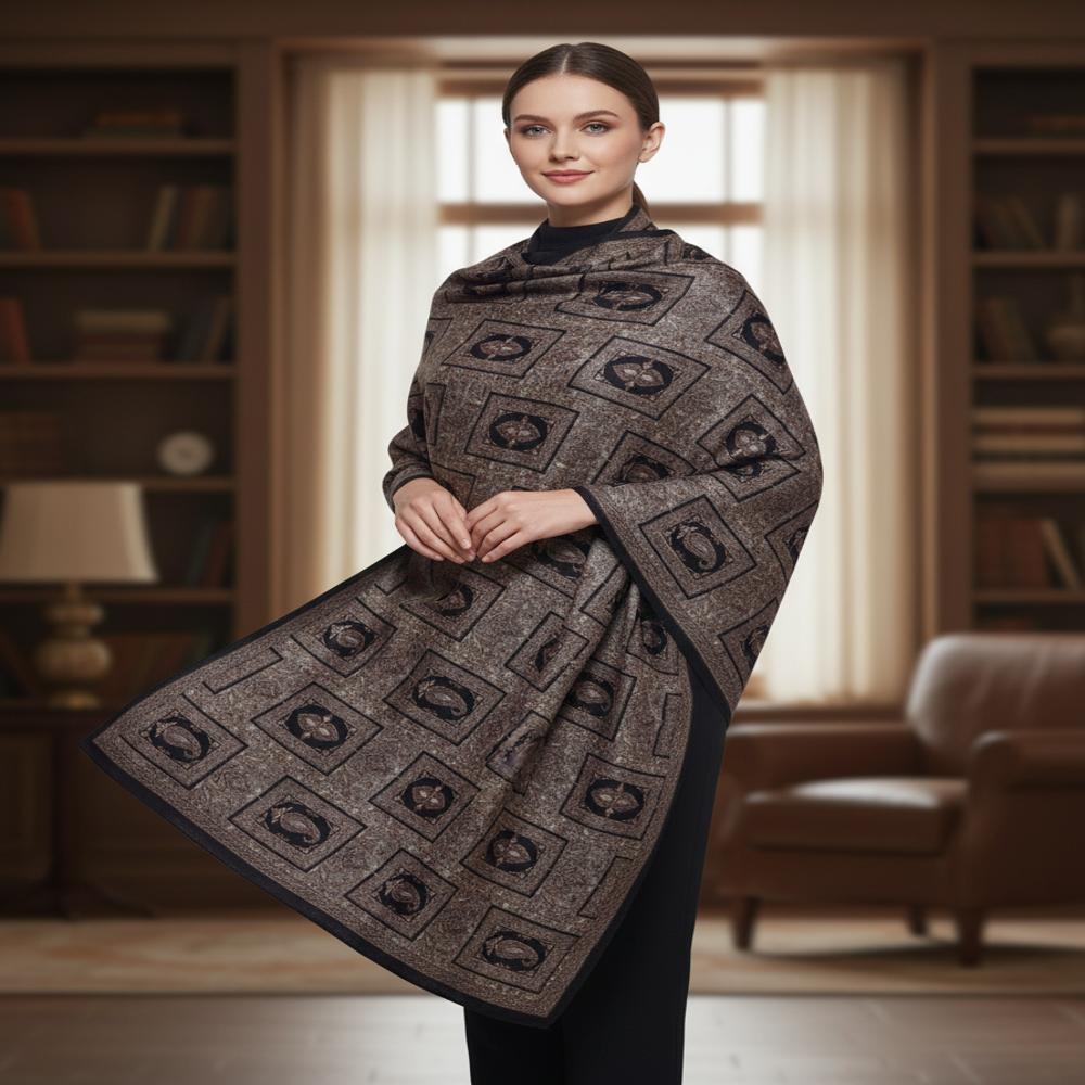 Merino wool full embroidery jamma shawl