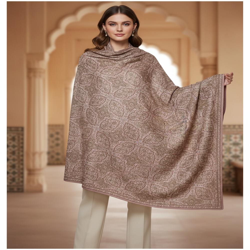 Merino wool full embroidery jamma shawl