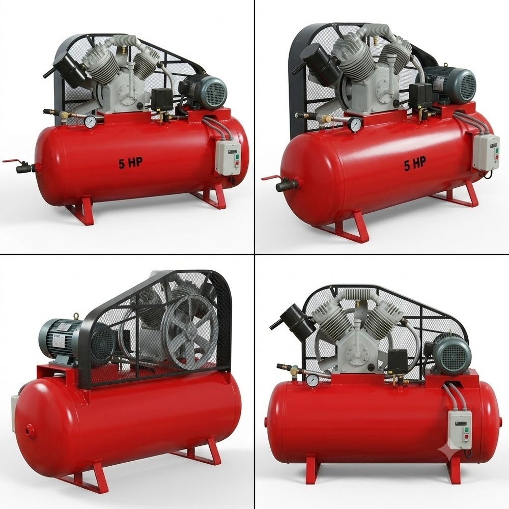5hp Reciprocating Air Compressor - Air Flow Capacity: 18 Cfm (Cubic Feet Per Minute)