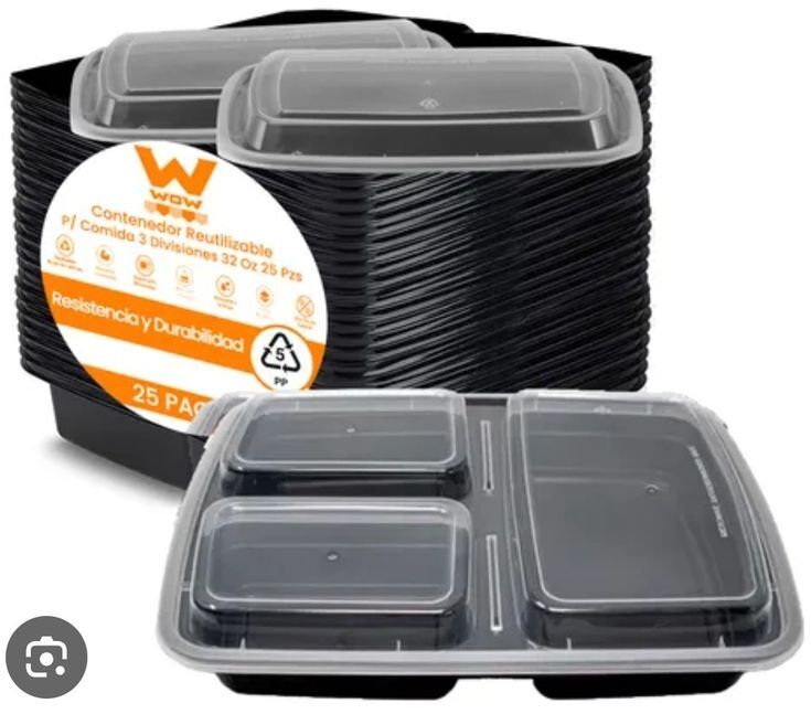3 Compartment Plastic Disposable Combo Box Plate