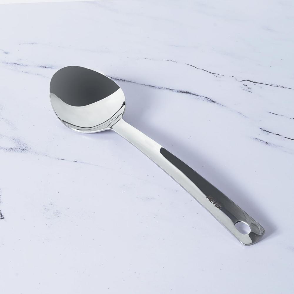 Meyer Stainless Steel Serving Spoon | Rice Spoon | Big Spoons for Cooking | Kitchen Tools | Steel Spatula, 32cm, Silver 49007