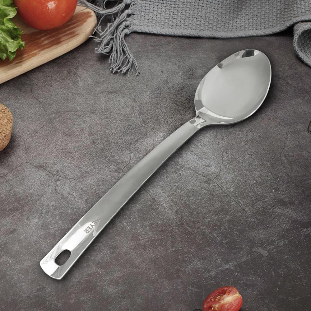 Meyer Stainless Steel Serving Spoon | Rice Spoon | Big Spoons for Cooking | Kitchen Tools | Steel Spatula, 32cm, Silver 49007