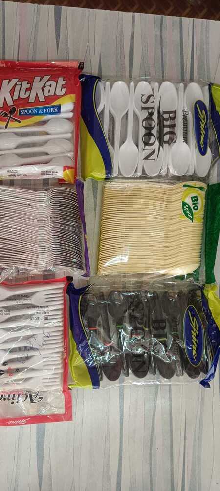White Plastic Spoons