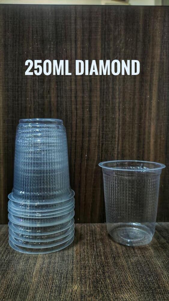 250ml Diamond Plastic Glass