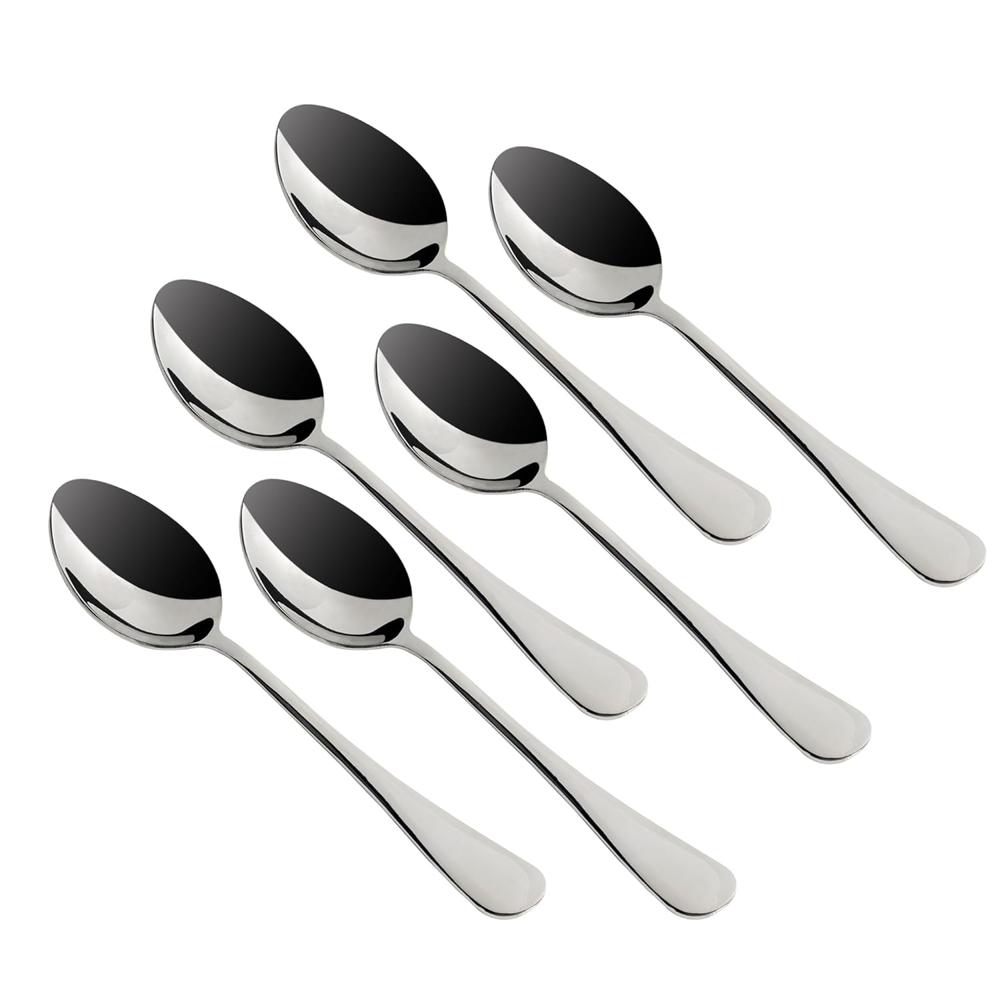 Meyer Heavy Gauge Stainless Steel Table Spoon 6pc Set - Mirror Polished, Ergonomic, Rust-Resistant, Perfectly Balanced for Comfort & Elegance I Length 20.5cm, Thickness 2mm 49013