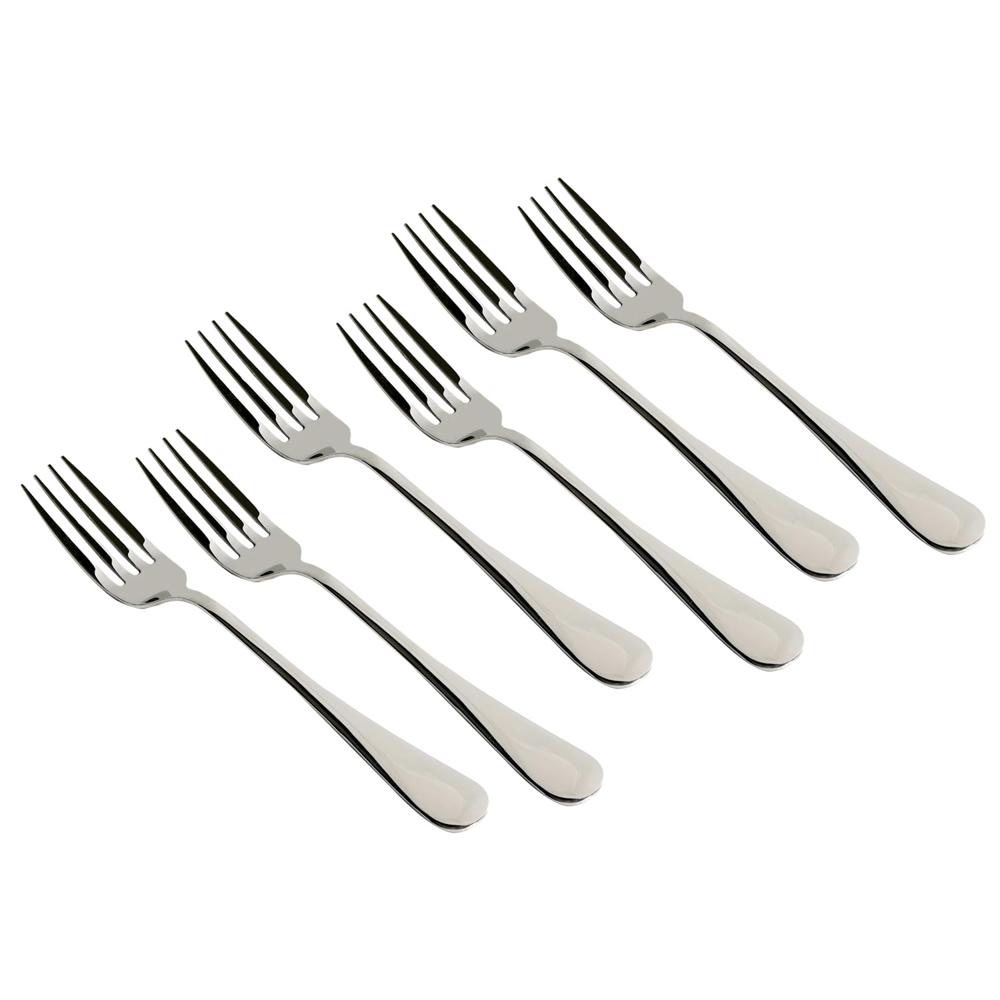 Meyer 6pcs High-Gloss Stainless Steel Dinner Fork Set - Durable, Corrosion-Resistant, Non-Toxic, Heat and Stain Resistant I Length 20.5cm, Thickness 2mm 49014