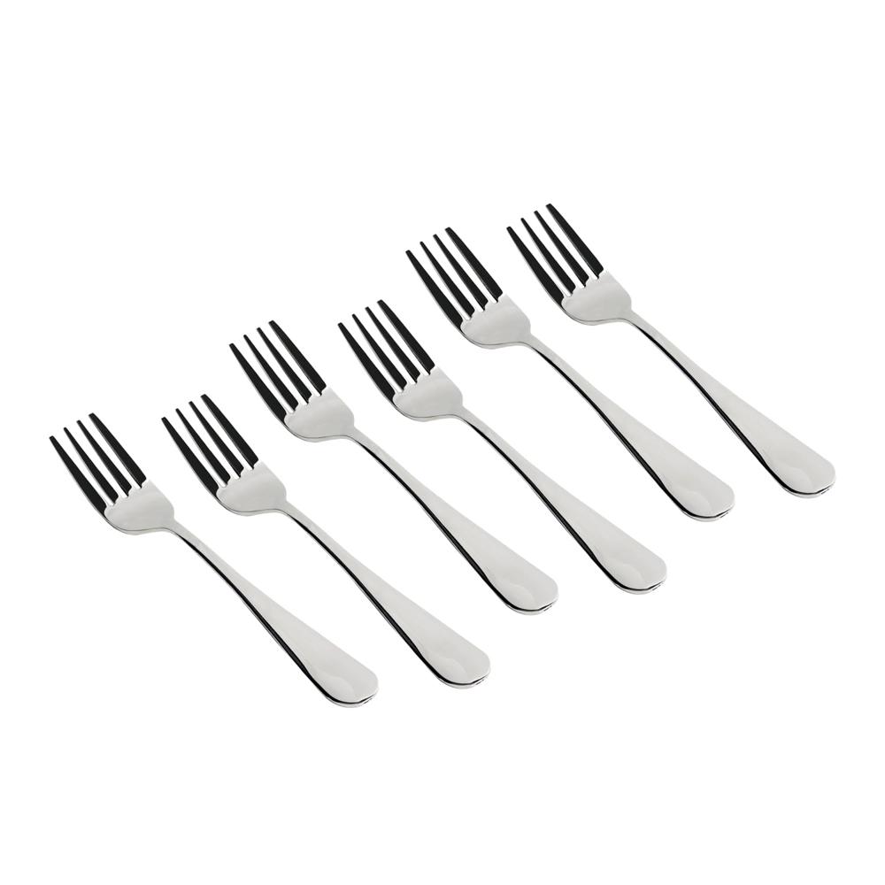 Meyer 6pcs High-Gloss Stainless Steel Tea Fork Set - Durable, Corrosion-Resistant, Non-Toxic, Heat and Stain Resistant I Length 14cm, Thickness 2mm 49015