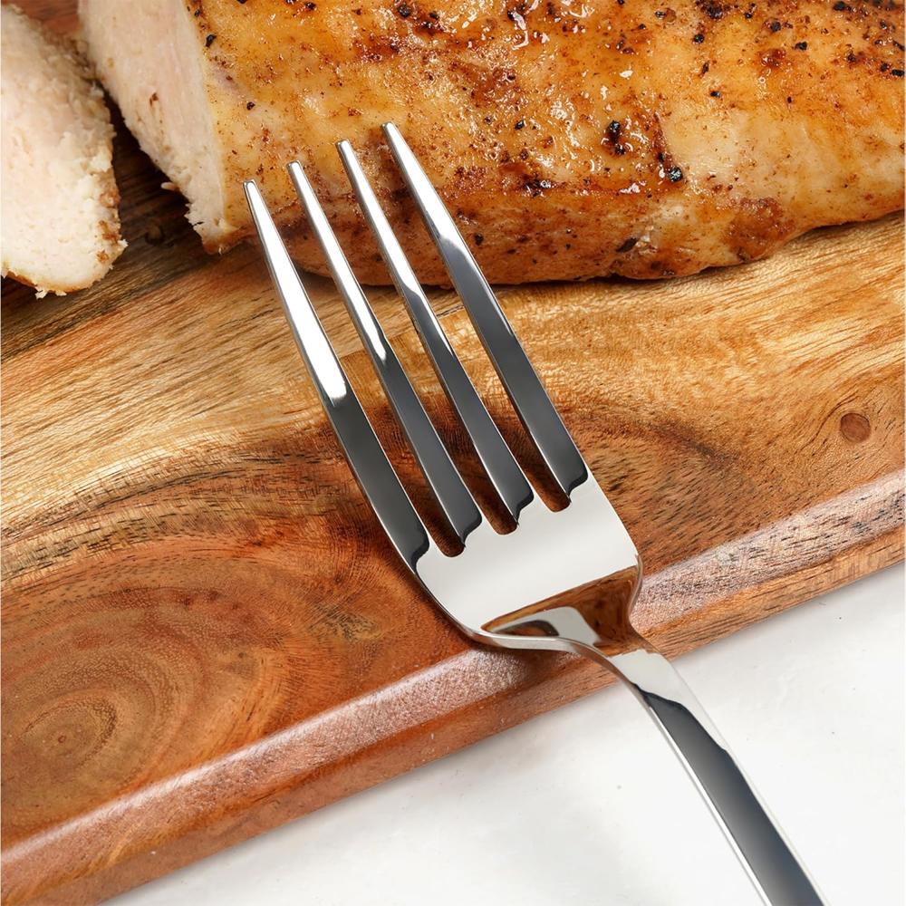 Meyer 6pcs High-Gloss Stainless Steel Tea Fork Set - Durable, Corrosion-Resistant, Non-Toxic, Heat and Stain Resistant I Length 14cm, Thickness 2mm 49015