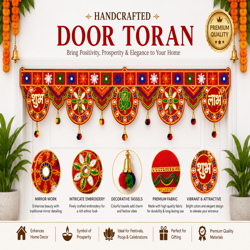 KRISHNA HANDLOOM Attractive Decorative Festival Door Art  S 1