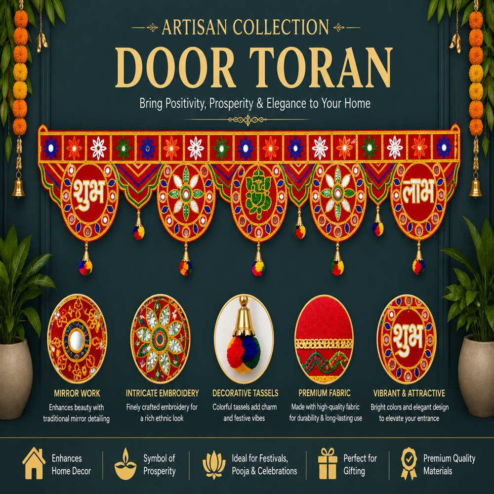 KRISHNA HANDLOOM Attractive Decorative Festival Door Art  S 1