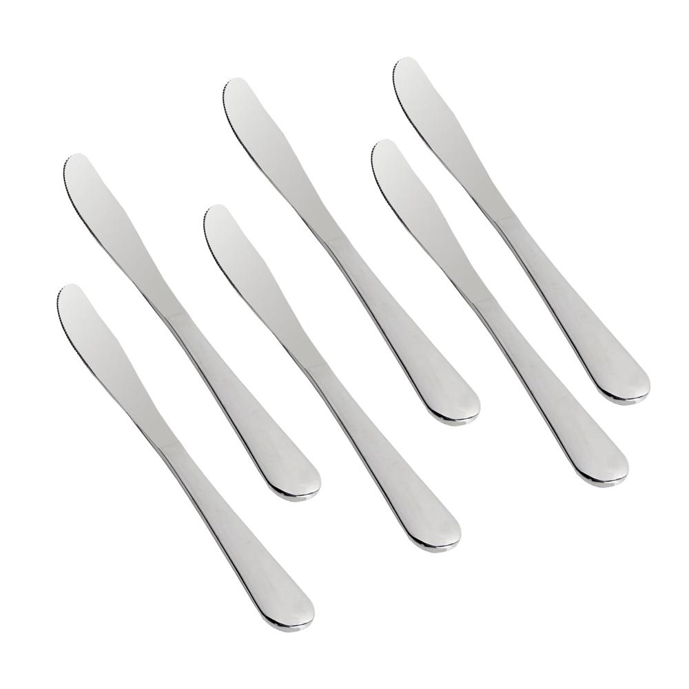Meyer Heavy Gauge Stainless Steel 6pc Dinner Knife I Butter Knife Set - Versatile, Durable, Non-Toxic, Corrosion & Stain Resistant, Smooth Cutting I Length 22cm, Thickness 4mm 49016