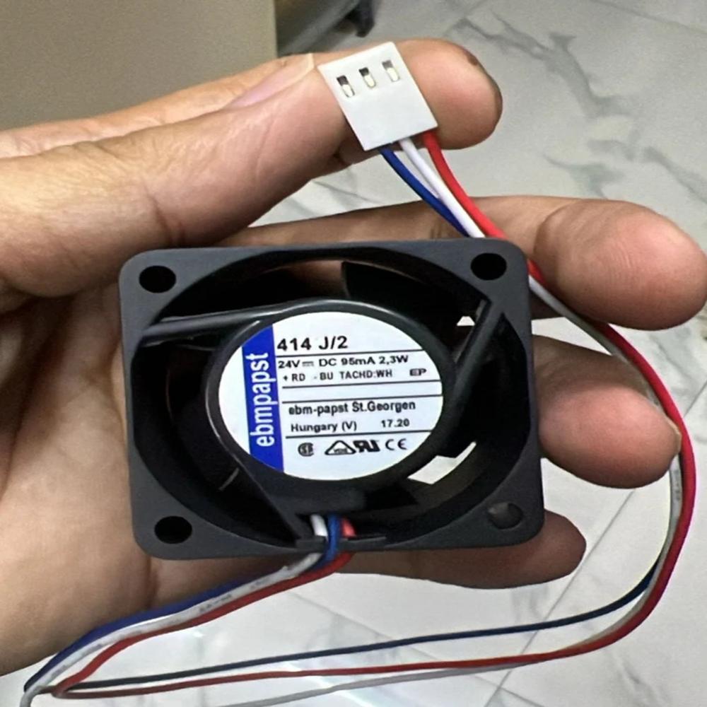 Ebmpapst 414 J/2 24V Dc 2.3W 4025Mm Ball Bearing Industrial Plastic Axial Cooling Fan - Color: Black