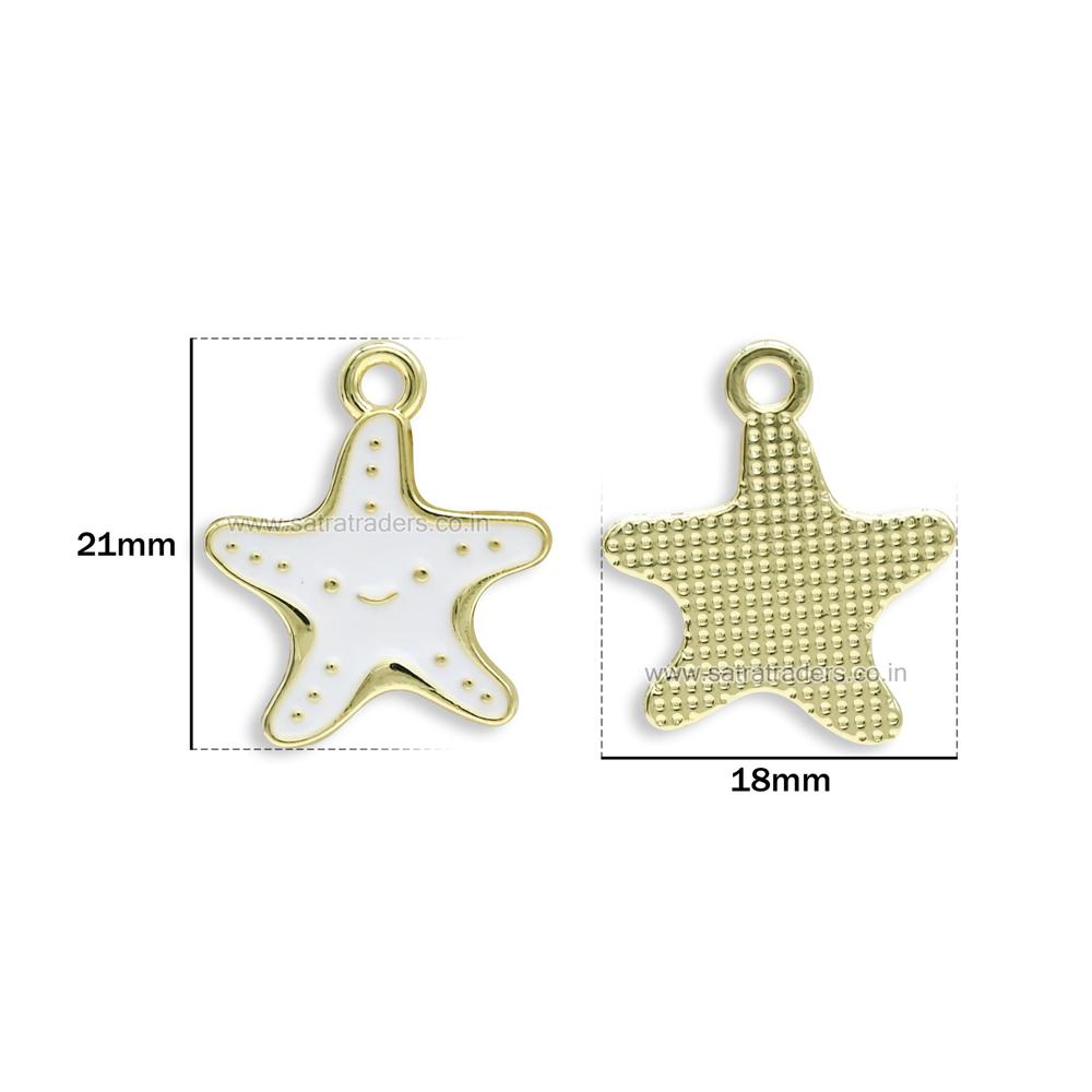 Cute Smiling Starfish Enamel Charms