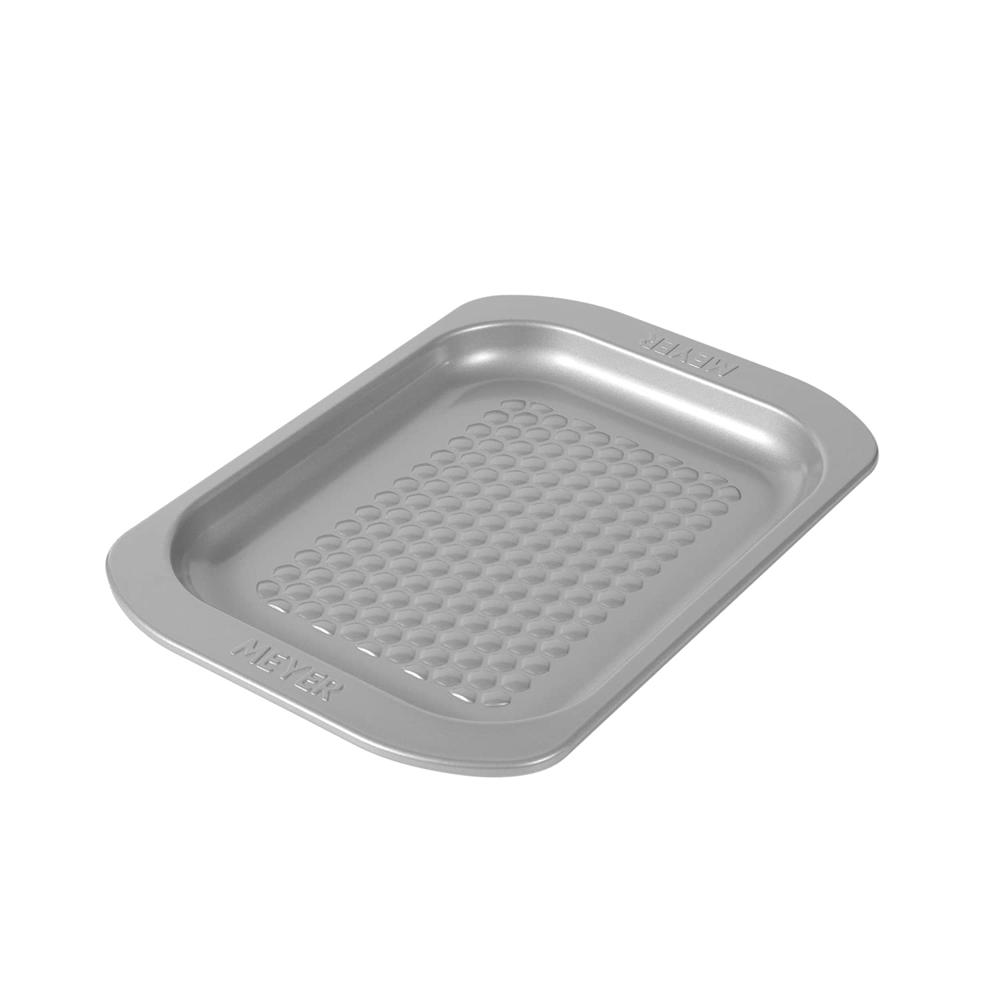 Meyer Bakemaster Carbon Steel Non Stick Cookie Tray | Biscuit Tray | Baking Tray for Cookies | Cake Pan | Nonstick Pan | Baking Essentials | Nonstick Bakeware, Grey 47526