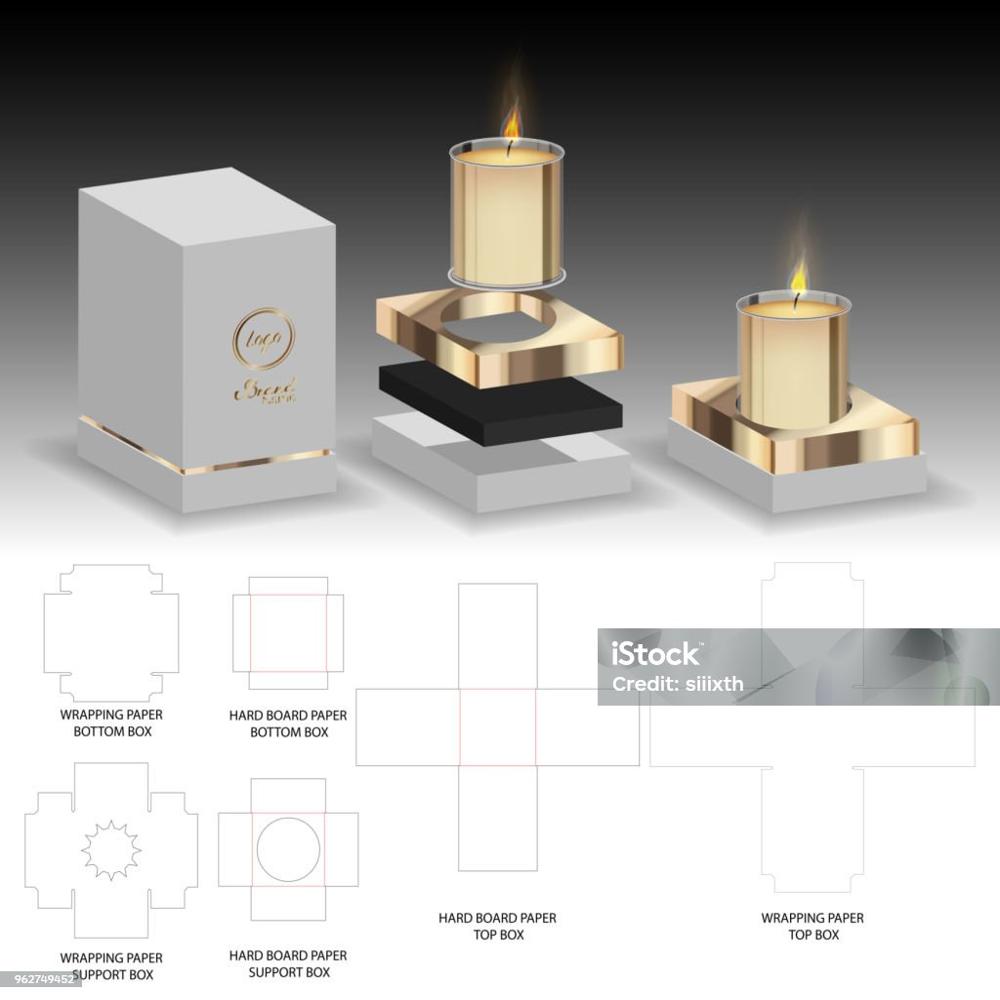 Folding Carton Candle Packaging Box , 270 GSM