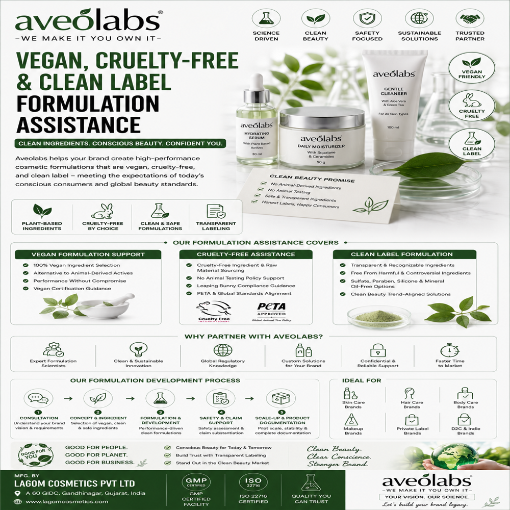 Vegan Cruelty-Free & Clean Label Formulation Assistance - Age Group: Suitable For All Ages