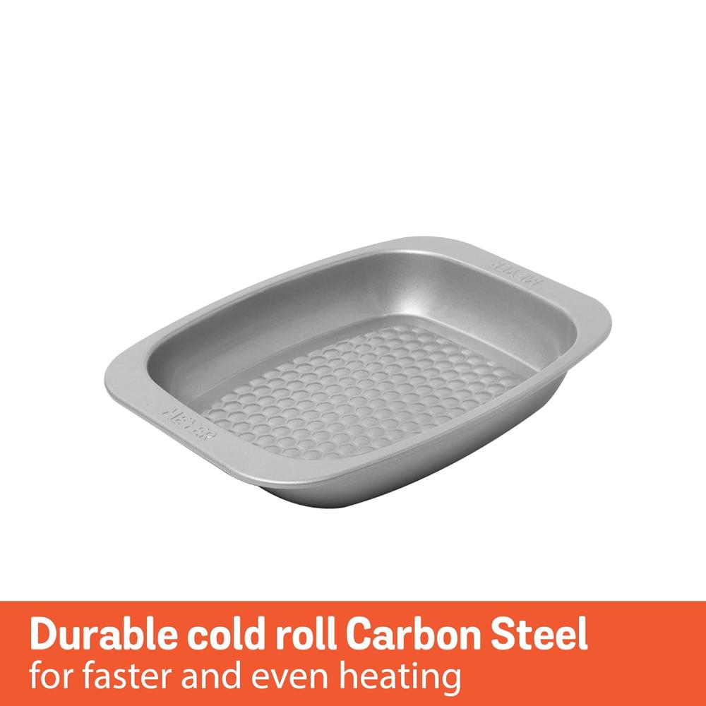 Meyer Bakemaster Carbon Steel Non Stick Mini Oven Roaster | Roasting Pan | Baking Pan | Nonstick Bakeware | Baking Essentials | Cake Tin | Deep Roasting Pan, Grey 47344