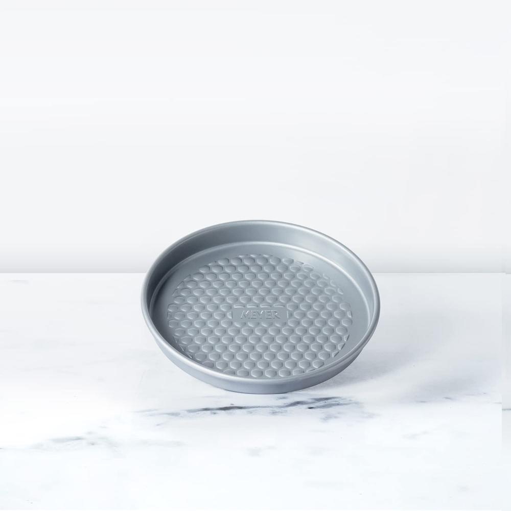 Meyer Bakemaster Carbon Steel Non Stick Pie Tin | Tart Pan | Pie Dish | Cake Tins for Baking | Baking Essentials | Cake Pan | Nonstick Bakeware | Pizza Tray, 20cm, Grey 47345