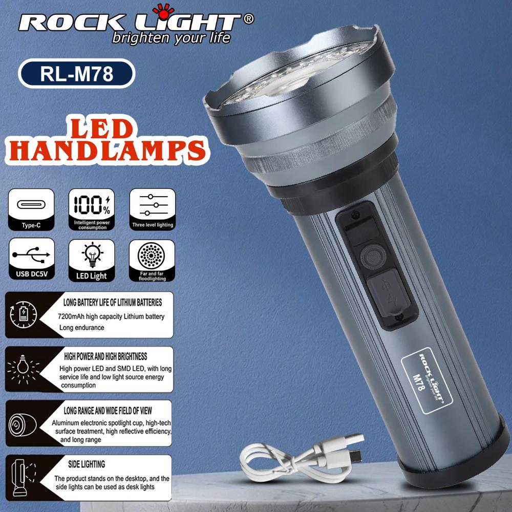 Rock Light Rl-M78 Metal Torch - Charging Time: 4 Hours