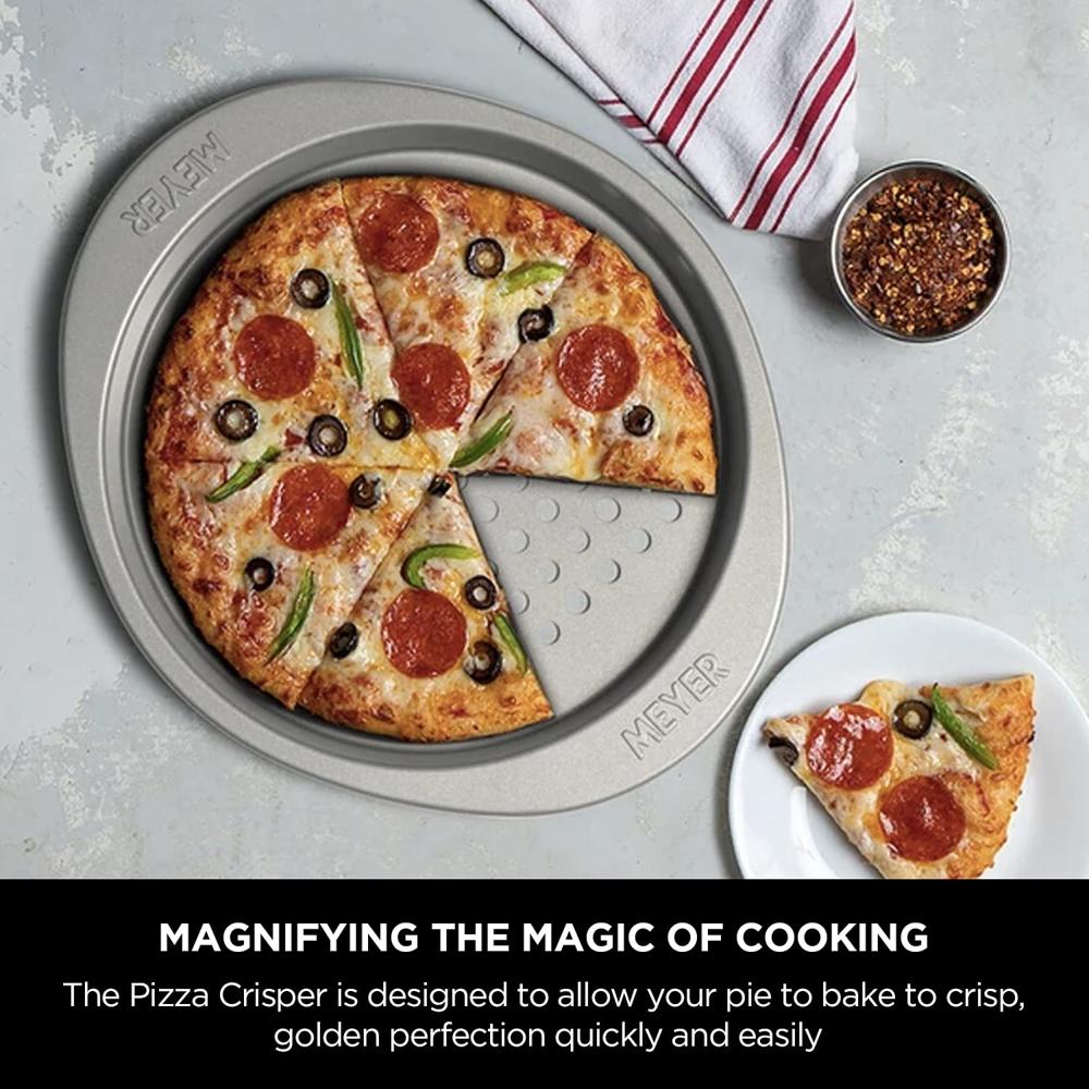 Meyer Bakemaster Carbon Steel Non-Stick Bakeware Pizza Crisper, Grey, 28 cm