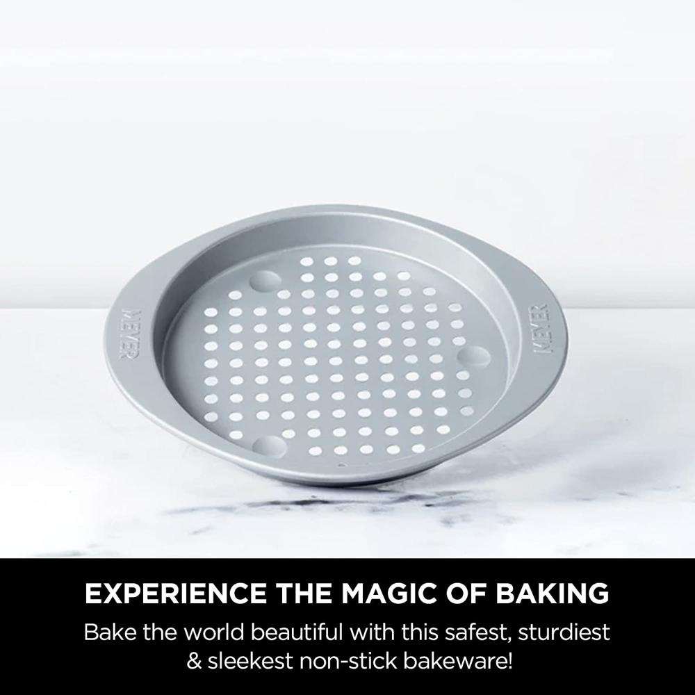 Meyer Bakemaster Carbon Steel Non-Stick Bakeware Pizza Crisper, Grey, 28 cm