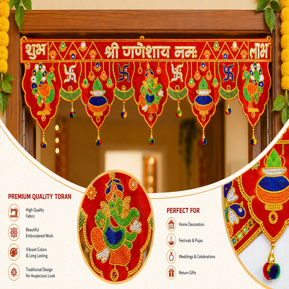 KRISHNA HANDLOOM Stylish Decorative Temple Door Hanging  T 2