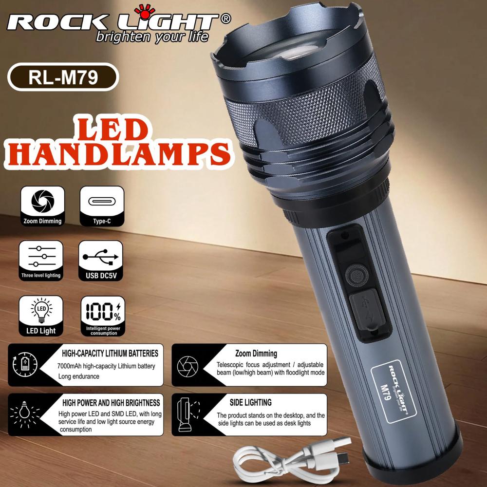 Rock Light Rl-M79 Metal Torch - Charging Time: 6 Hours