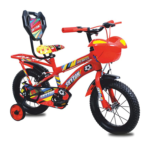 Red Brandon 14 Inch Kids Cycle with Side Wheels