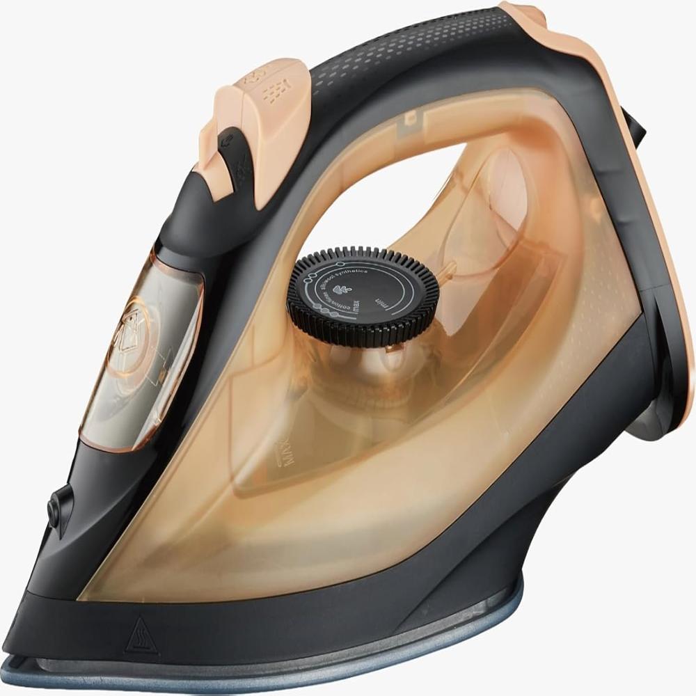RUSSELL HOBBS CoreSteam 1400W Steam Iron | 5-in-1 Dry, Steam, Spray, Burst & Self-Clean | Ceramic Non-Stick Soleplate | Continuous Steam Performance | 150ml Water Tank | Easy Wrinkle Removal (Gold)