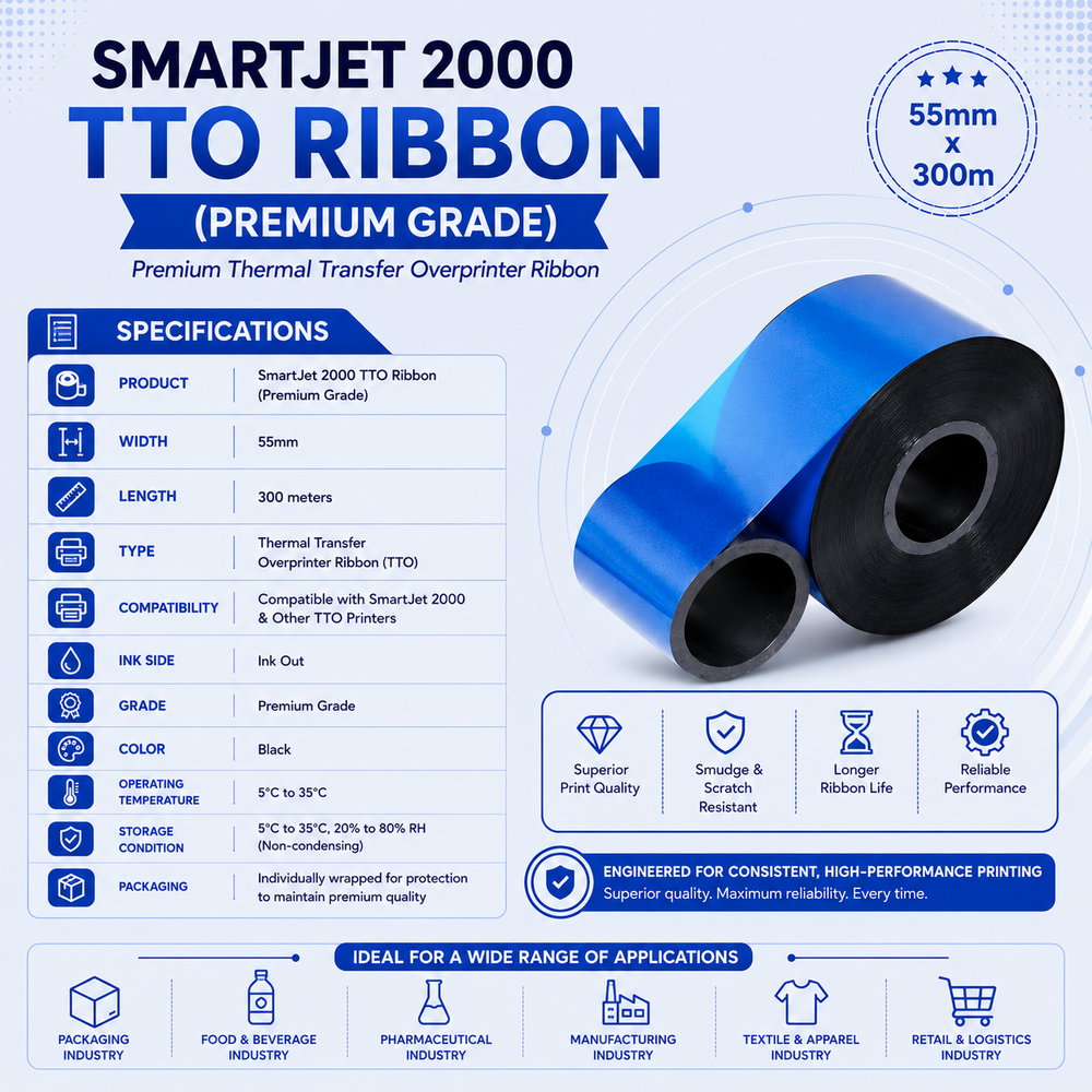 Smartjet 2000 55mmx300m Premium Grade TTO Ribbon