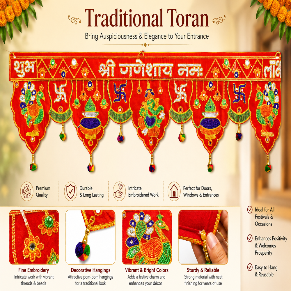 KRISHNA HANDLOOM Attractive Decorative Temple Festival Hanging T 15