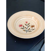 Flower Printed Ceramic Plate - Ceramic Type: Stoneware