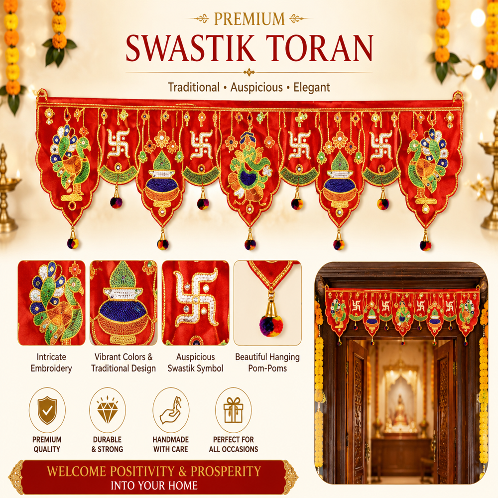 KRISHNA HANDLOOM Stylish Decorative Main Door Temple Art  T 22