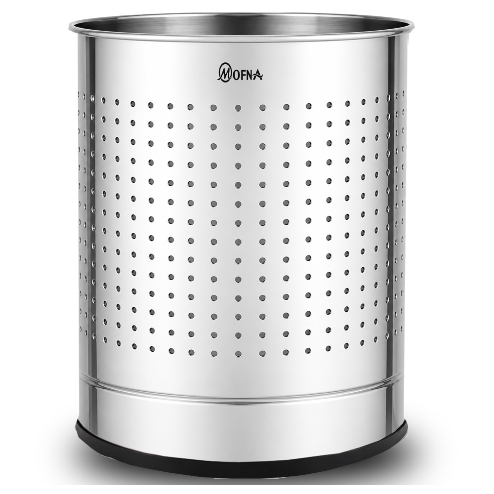 Mofna Stainless Steel Silver Perforated Dustbin 5 Liter