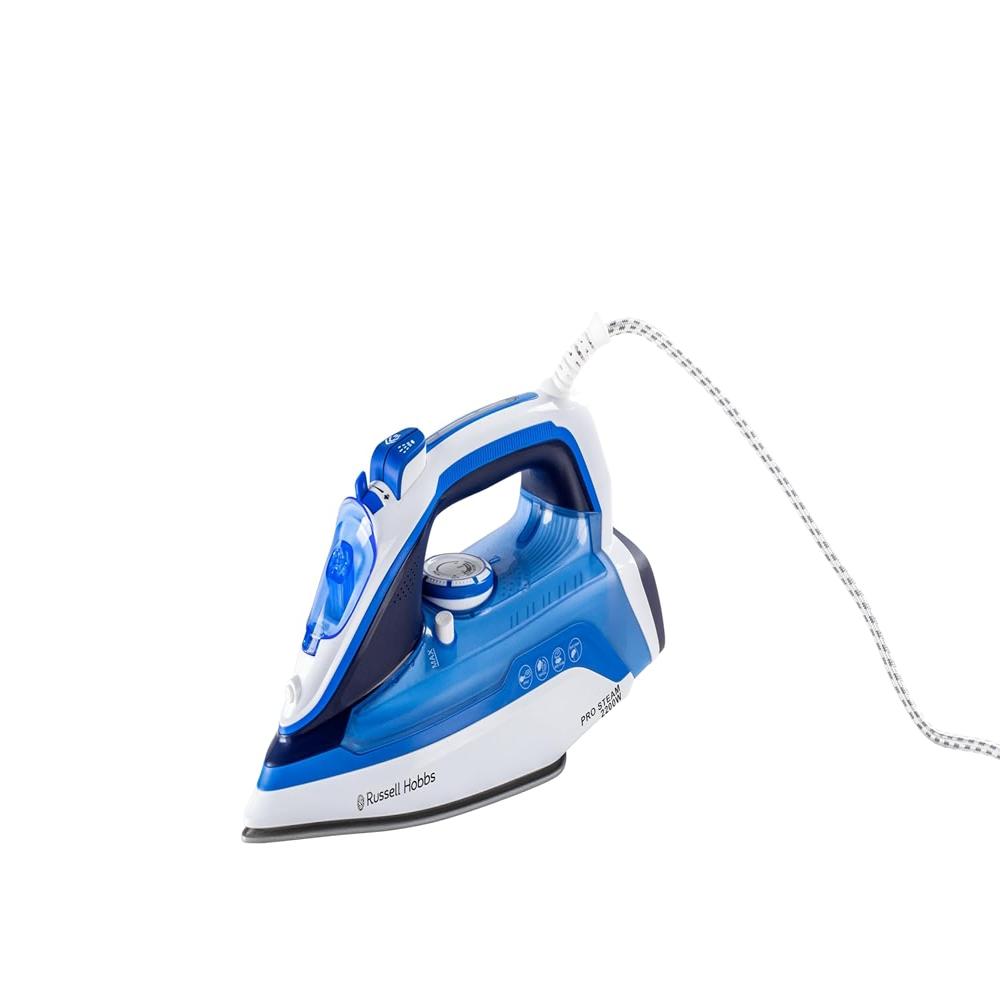 Russell Hobbs PROSTEAM2200 2200 watts Steam Iron | Powerful 120g Steam Boost Output | 300ml Water Tank | Anti-Calc & Anti-Drip Functions | Ceramic Non-Stick Plate | Easy to Clean | 2-Year Warranty