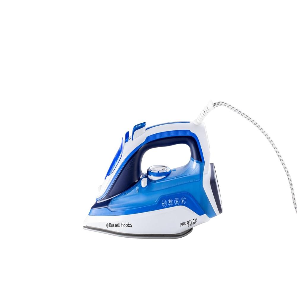 Russell Hobbs PROSTEAM2200 2200 watts Steam Iron | Powerful 120g Steam Boost Output | 300ml Water Tank | Anti-Calc & Anti-Drip Functions | Ceramic Non-Stick Plate | Easy to Clean | 2-Year Warranty