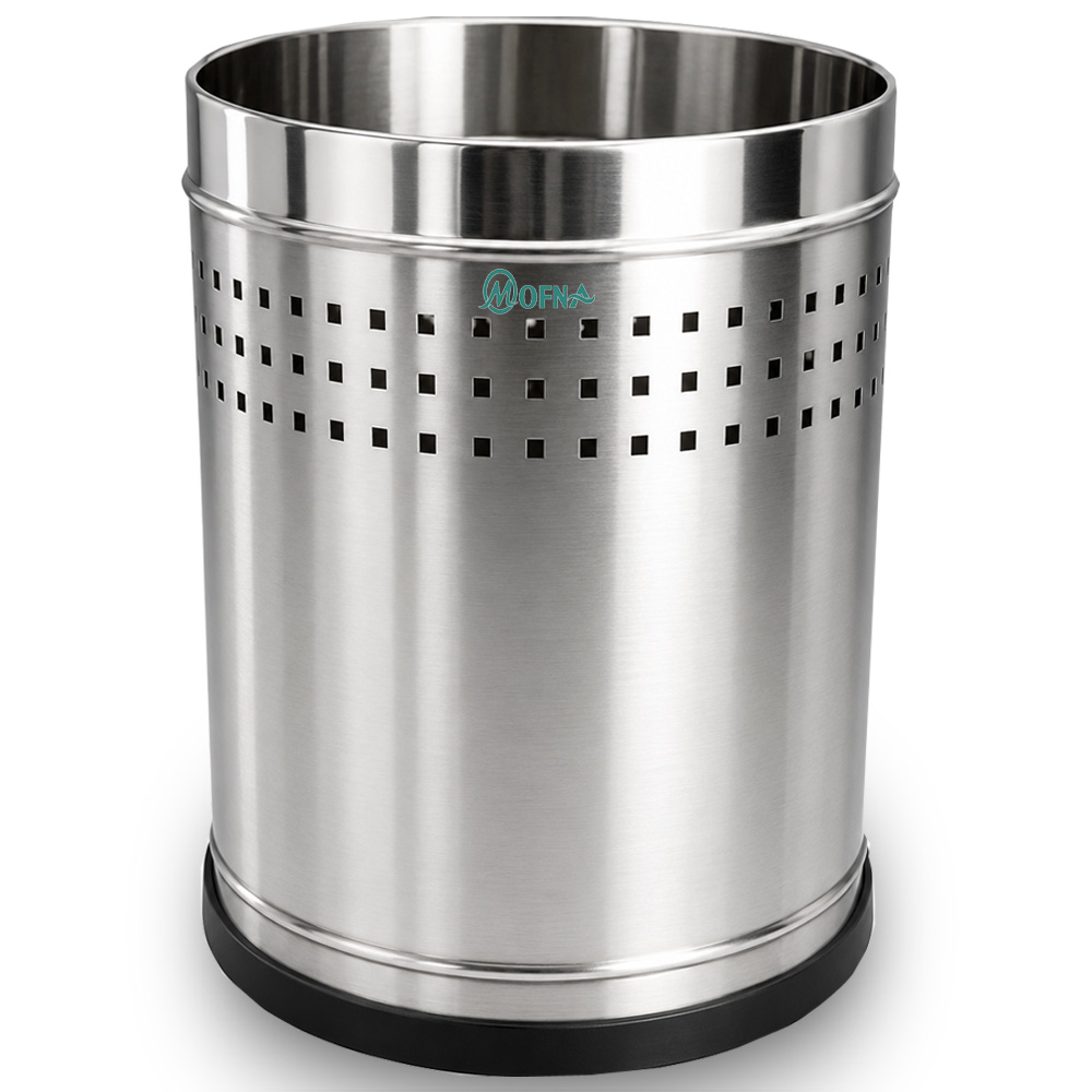 Mofna Stainless Steel  Sliver Perforated Dustbin 10 Liter