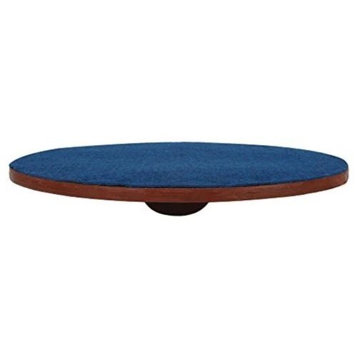 Round Wobble Board - High-Quality Wood, 40cm Diameter, Blue Anti-Skid Top | 360-Degree Pivot, Portable, Recyclable