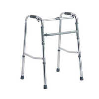 Patient Movable Walker - Anodized Aluminum Alloy, 60x48x80-95 Cm | Foldable, Lightweight Frame, Comfort Grip, Adjustable Height, Anti-slip Tips