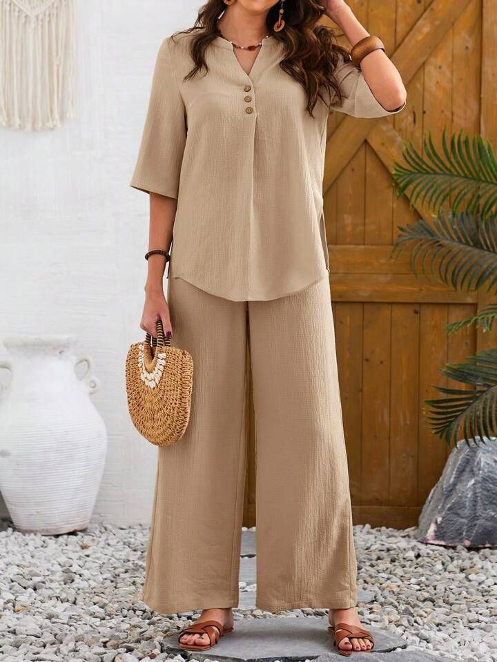 Pure Linen Tunic Dress Solid Women Linen Dress